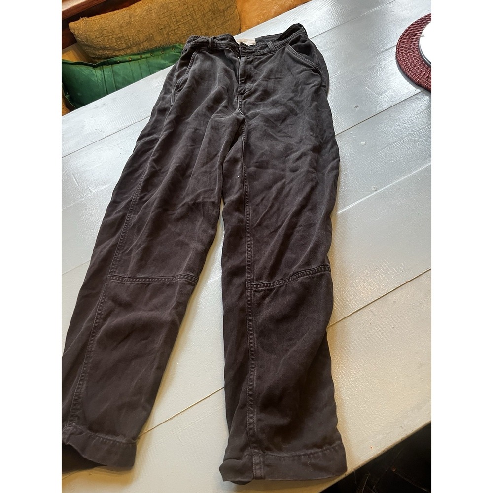 Everlane Womens Black Wide Leg‎ Pants Size 00 Lyocell Tencel Soft Draped Trouser